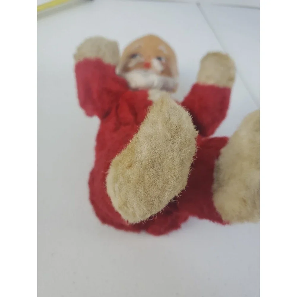 Vtg 1955Knickerbocker Toys BABY SANTA Rubber Face Plush Christmas Toy w/Tag Read